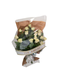 Ramo funerario de rosas blancas