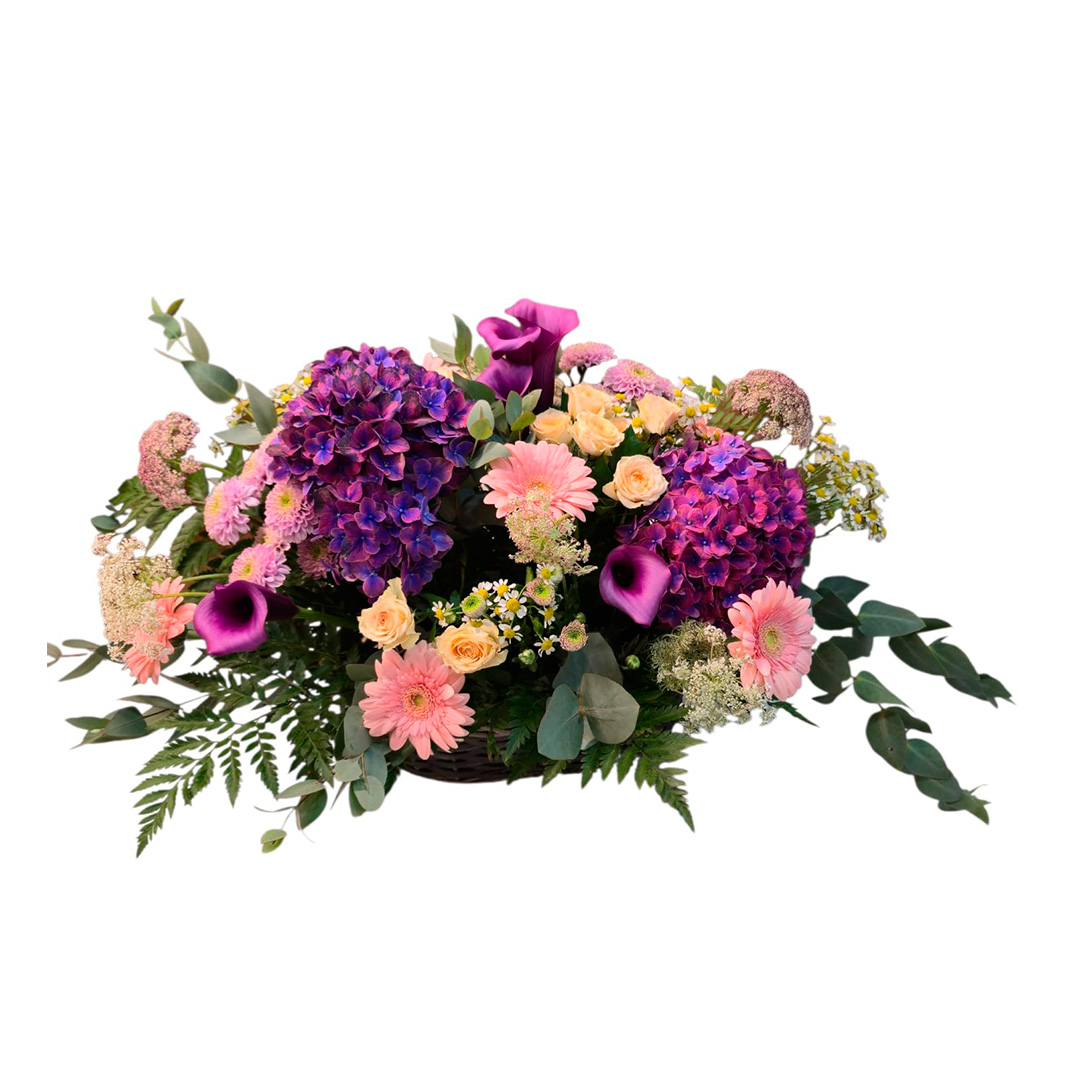 Centro Floral “Elegancia en Morado”